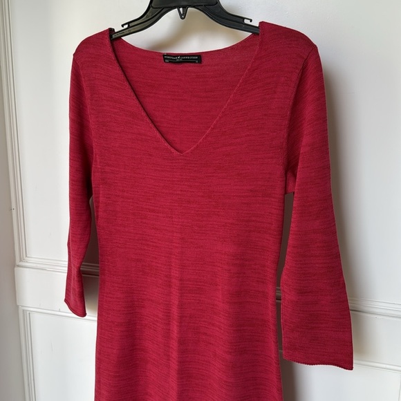 Peruvian Connection Solstice Pima Cotton Knit Maxi Long Sleeve V Neck Dress - Picture 2 of 9